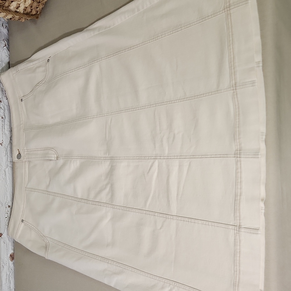 Chico's Cream A-Line Panel Skirt
